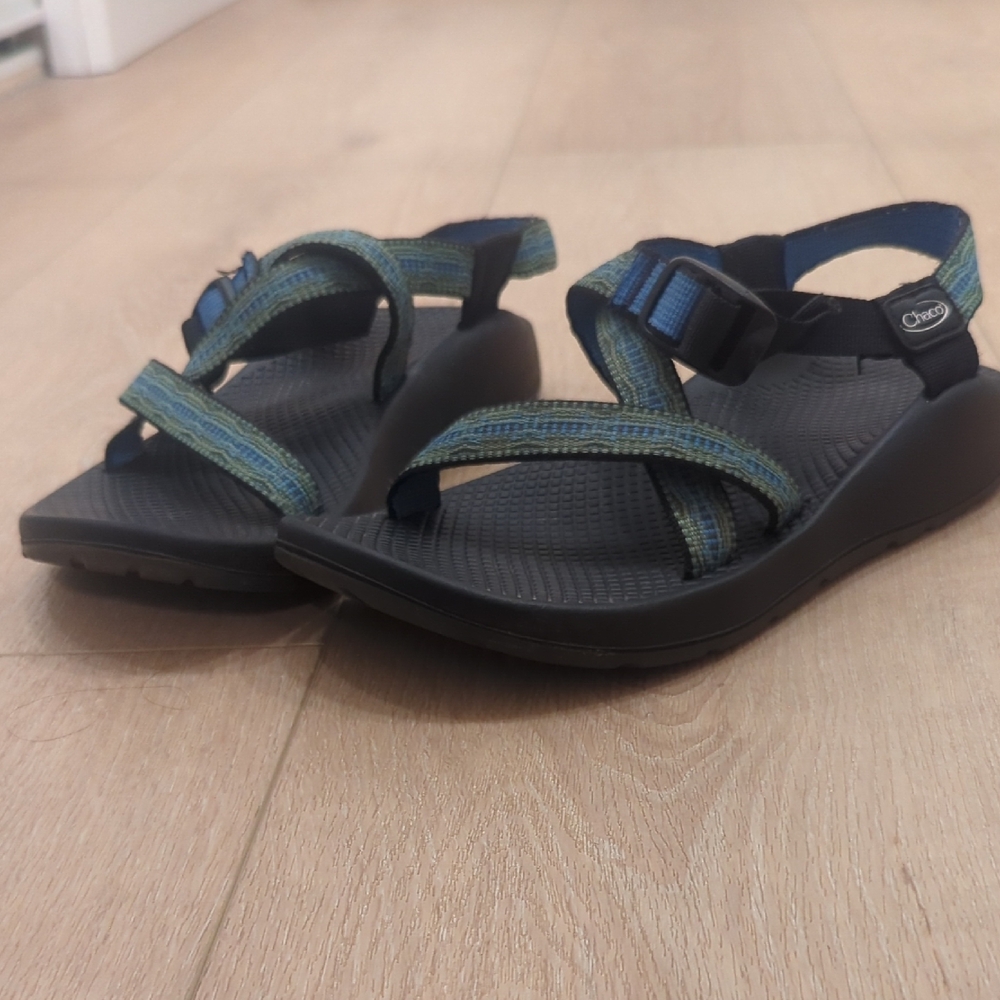 Chaco Sandals with Black Base and Green Straps